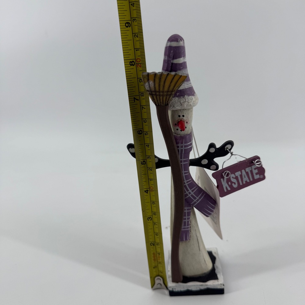 Collectible Kansas State University Wildcats K-State‎ Wooden Decor Snowman NEW - Picture 6 of 6